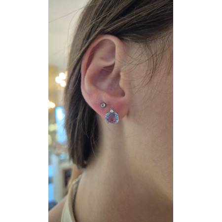 ORECCHINI Puntoluce KIOTO Con QUARZO AZZURRO E DIAMANTI ORO BIANCO 9 karati 375%