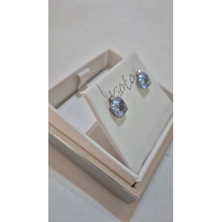 ORECCHINI Puntoluce KIOTO Con QUARZO AZZURRO E DIAMANTI ORO BIANCO 9 karati 375%