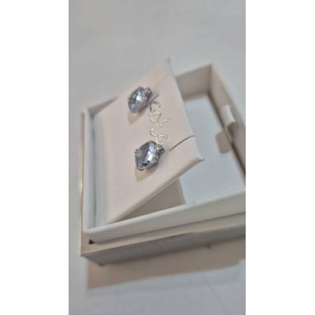 ORECCHINI Puntoluce KIOTO Con QUARZO AZZURRO E DIAMANTI ORO BIANCO 9 karati 375%