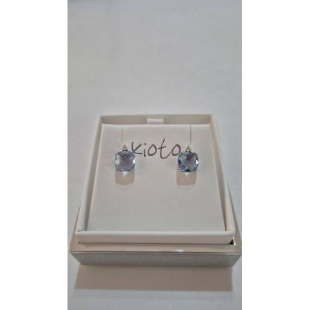 ORECCHINI Puntoluce KIOTO Con QUARZO AZZURRO E DIAMANTI ORO BIANCO 9 karati 375%