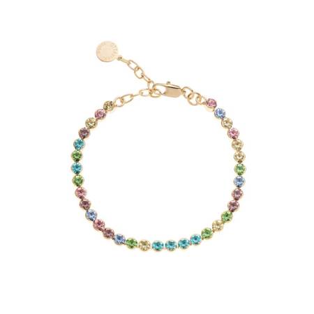 BRACCIALE OTTAVIANI In OTTONE Placcato DORATO Con Cristalli Colorati 501005B