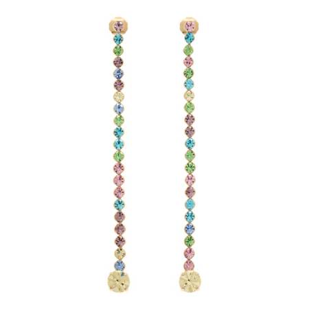 ORECCHINI Dorati PENDENTI OTTAVIANI OTTONE Placcato CRISTALLI Multicolor 501005O