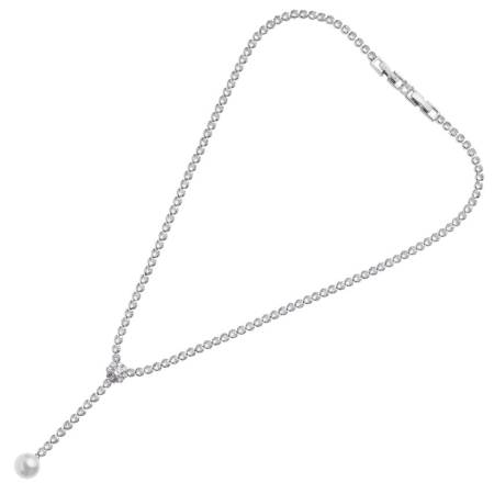 COLLANA OTTAVIANI Argentata OTTONE Placcato Con Zirconi E Perla Bianca 500968C