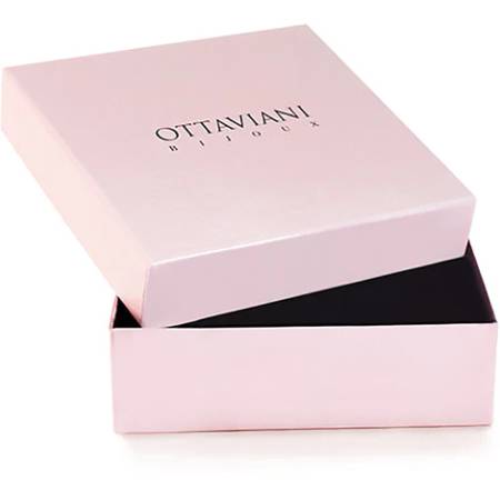 ORECCHINI A CERCHIO OTTAVIANI OTTONE Placcato Silver CRISTALLI Bianchi 5010530-4