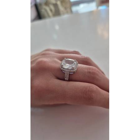 ANELLO OTTAVIANI Argentato OTTONE Placcato Con Zirconi E Pietra Centrale 501083A