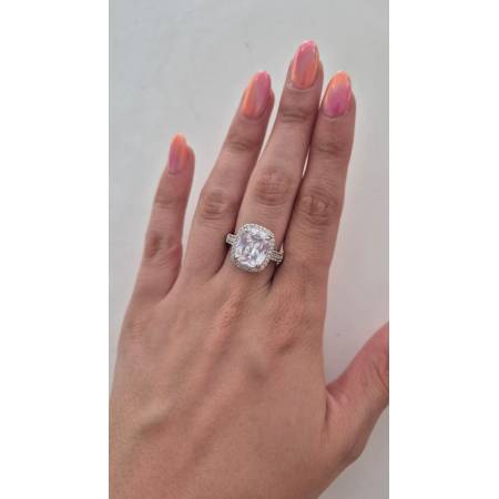 ANELLO OTTAVIANI Argentato OTTONE Placcato Con Zirconi E Pietra Centrale 501083A