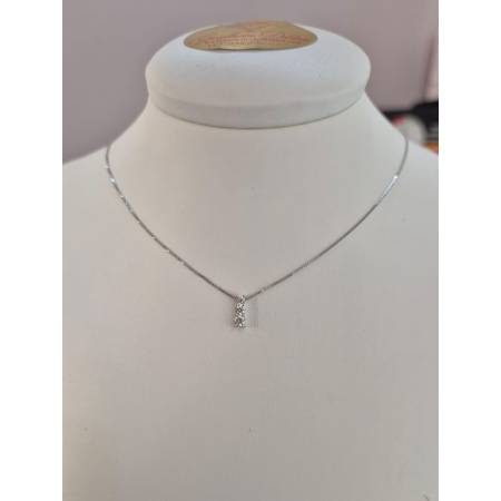 COLLANA TRILOGY A Scalare Con DIAMANTI In Oro Bianco 18 Karati 750% PG GIOIELLI