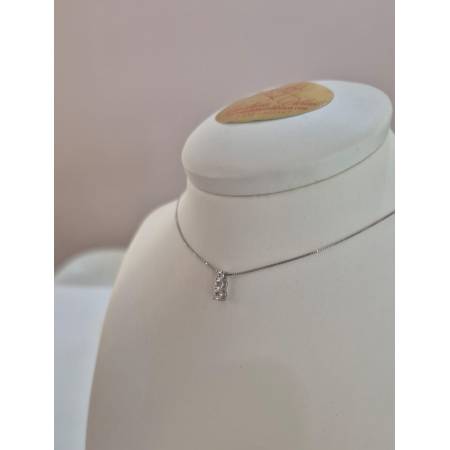 COLLANA TRILOGY A Scalare Con DIAMANTI In Oro Bianco 18 Karati 750% PG GIOIELLI