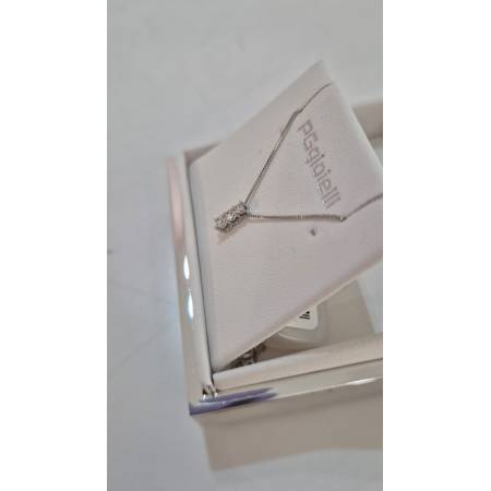 COLLANA TRILOGY A Scalare Con DIAMANTI In Oro Bianco 18 Karati 750% PG GIOIELLI