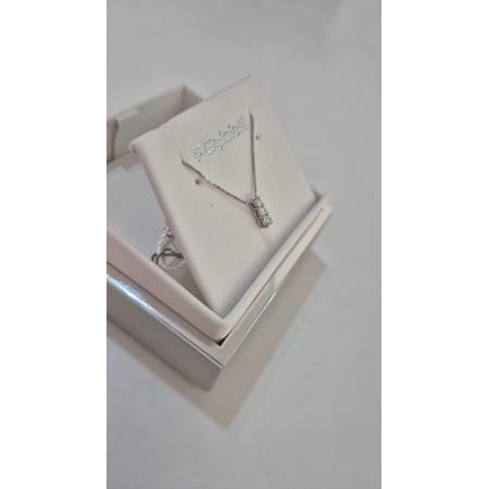 COLLANA TRILOGY A Scalare Con DIAMANTI In Oro Bianco 18 Karati 750% PG GIOIELLI
