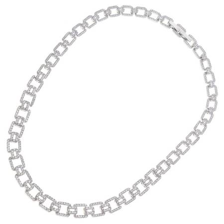COLLANA OTTAVIANI Donna In OTTONE Placcato Argentata Silver Con Zirconi 501123C