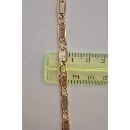 COLLANA ORO 18 Karati 750% GIALLO BIANCO ROSSO Unisex Catena Piatta Girocollo