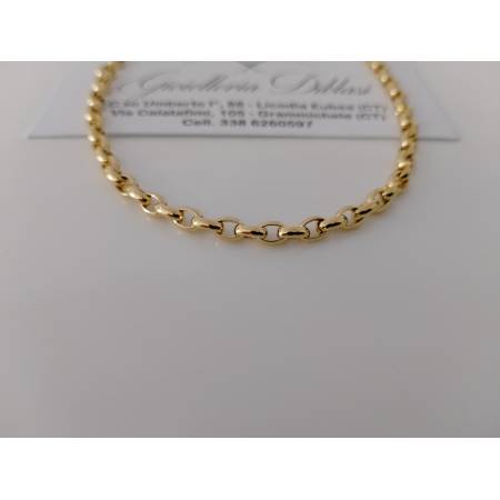 COLLANA ORO GIALLO 18 Karati 750% Uomo Donna COLLIER Catena Rolò Ovale Girocollo