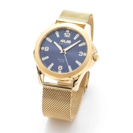 OROLOGIO CESARE PACIOTTI 4US Senan Uomo In Acciaio ORO Blu Maglia Milano T4LS335