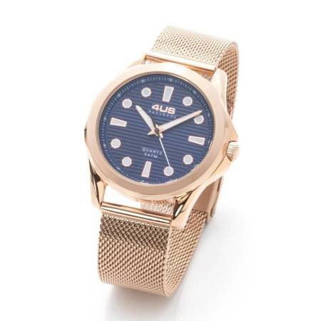 OROLOGIO CESARE PACIOTTI 4US Uomo In Acciaio ROSATO E Blu Maglia Milano T4LS341