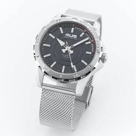 OROLOGIO CESARE PACIOTTI 4US Uomo In Acciaio Argento Nero Maglia Milano T4LS384