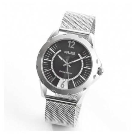 OROLOGIO CESARE PACIOTTI 4US Uomo In Acciaio Argento Nero Maglia Milano T4LS312