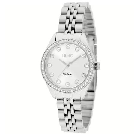 OROLOGIO LIU JO DELUXE Donna Silver Acciaio Argento Cristalli Da Polso TLJ2252