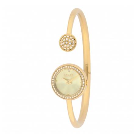 OROLOGIO LIU JO FASHION DECOR Donna Oro Dorato In Acciaio Zirconi Rigido TLJ2504