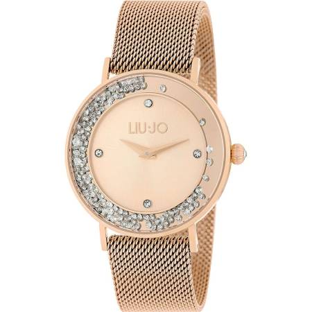 OROLOGIO LIU JO DANCING Donna Oro Rosa Acciaio Con Strass Maglia Milano TLJ1348