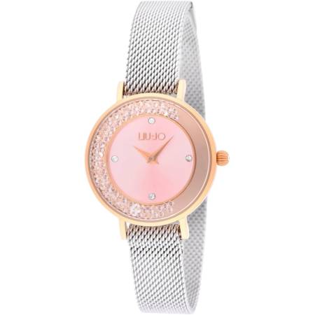 OROLOGIO LIUJO Mini Dancing Slim Donna Acciaio Silver Rosa Maglia Milano TLJ2414