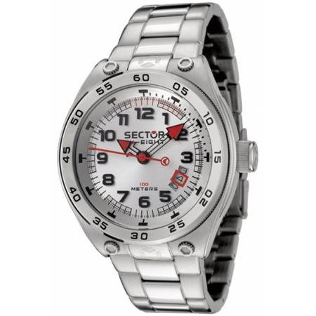 SECTOR OROLOGIO Uomo Da Polso SK-EIGHT In Acciaio Bianco Con Datario R3253177015