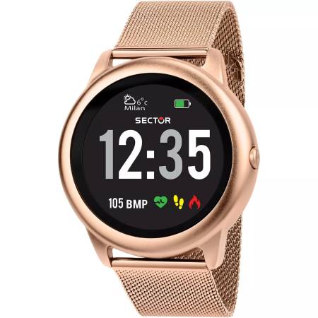 SECTOR SMARTWATCH Orologio In Acciaio Gold Rose Rosato Maglia Milano R3251545501