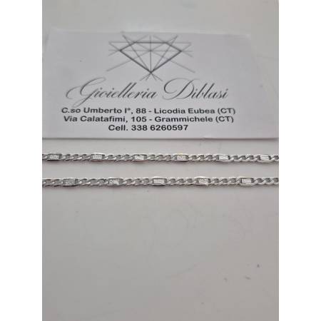 COLLANA ORO BIANCO 18 Karati 750% Uomo Donna Maglia Catena Con Piastrine Collier
