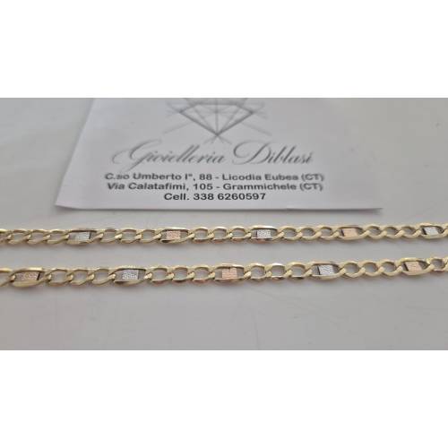 COLLANA ORO GIALLO BIANCO ROSSO 18 Kt...