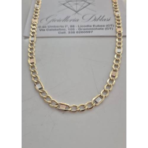 COLLANA ORO GIALLO BIANCO ROSSO 18 Kt...