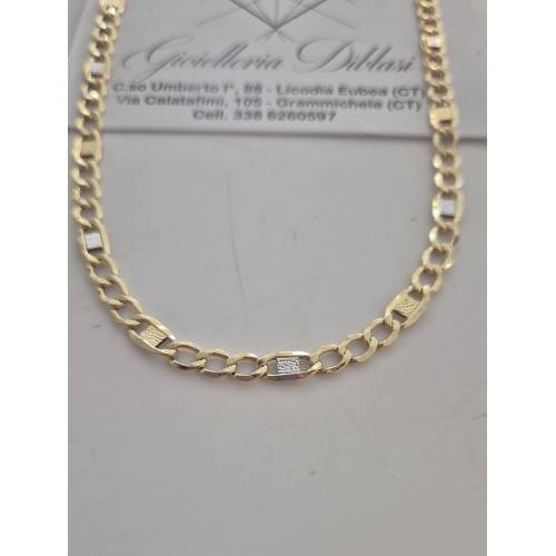 COLLANA In ORO Bicolore GIALLO E...