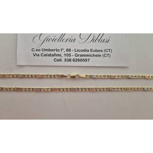 COLLANA ORO GIALLO BIANCO ROSSO 18 Kt...
