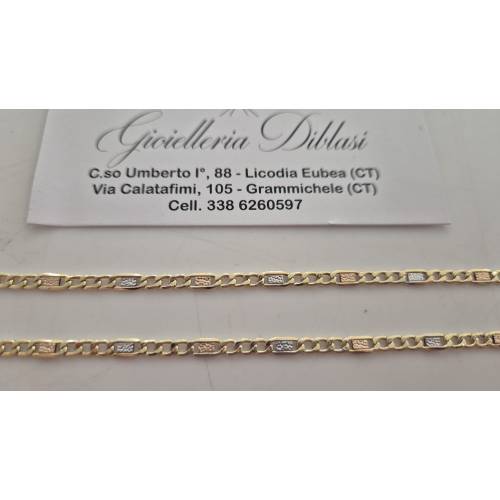 COLLANA ORO GIALLO BIANCO ROSSO 18 Kt...
