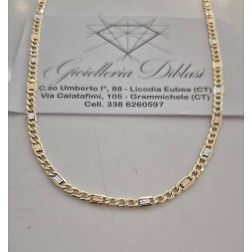 COLLANA ORO GIALLO BIANCO ROSSO 18 Kt...