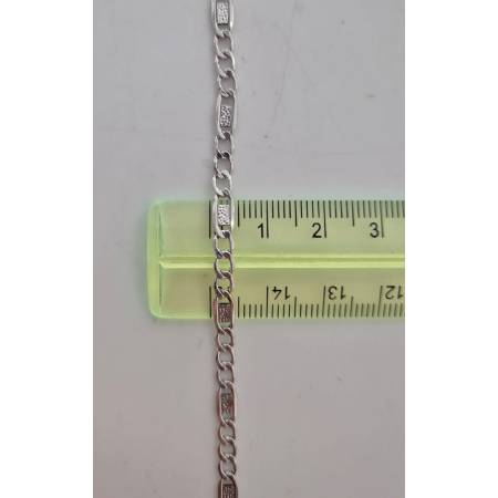 COLLANA ORO BIANCO 18 Karati 750% Uomo Donna Maglia Catena Con Piastrine Collier