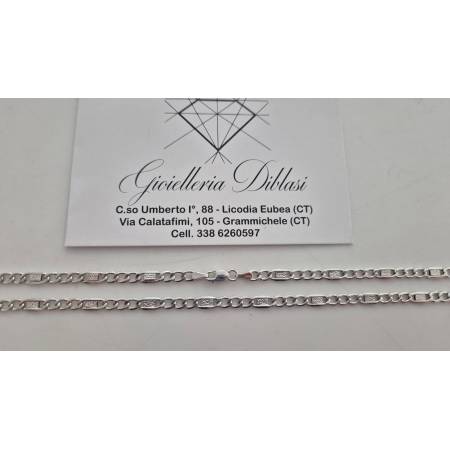 COLLANA ORO BIANCO 18 Karati 750% Uomo Donna Maglia Catena Con Piastrine Collier