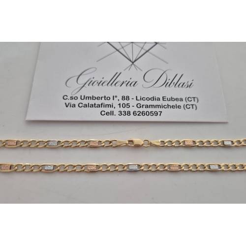 COLLANA ORO GIALLO BIANCO ROSSO 18 Kt...