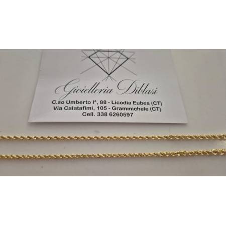 COLLANA ORO GIALLO 18 Karati 750% MODELLO CORDA (LASER) Girocollo A Decrescere