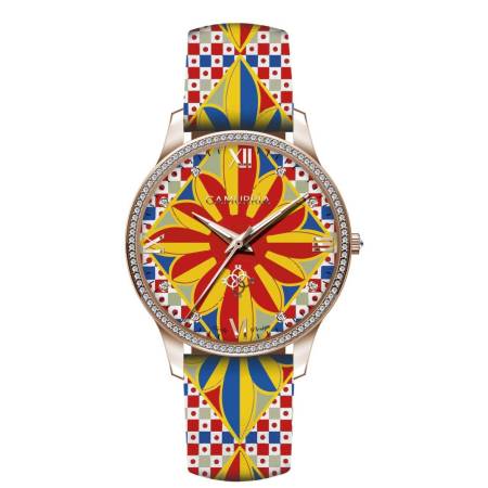 OROLOGIO CAMURRIA Donna A TRADIZIONE Pelle E Acciaio Rose Gold Zirconi CW11RT1