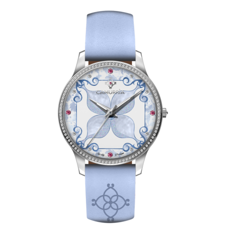 OROLOGIO CAMURRIA Donna A MAIOLICA STEEL Vanity Azzurro In Pelle Acciaio CW35SP1