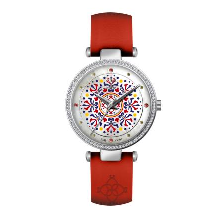 OROLOGIO CAMURRIA Donna ROSONE Vanity Rosso In Pelle E Acciaio Argento CW41SP1