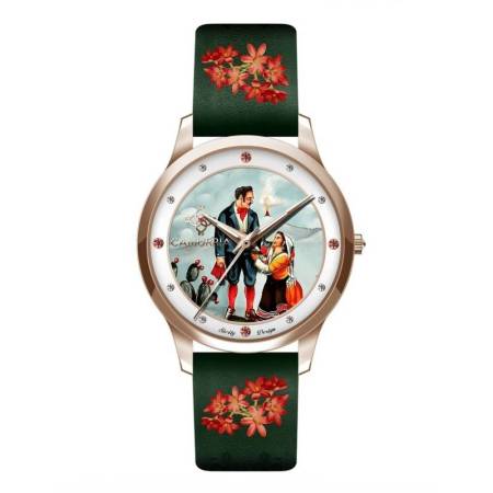 OROLOGIO CAMURRIA Cavalleria Rusticana Turiddu E Santuzza Pelle Verde CWG03RT1