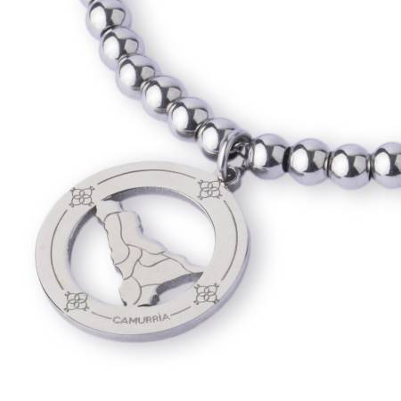 BRACCIALE CAMURRIA Donna Pallinato SICILIA BEDDA Acciaio Argentato CJ.BR32T.3B