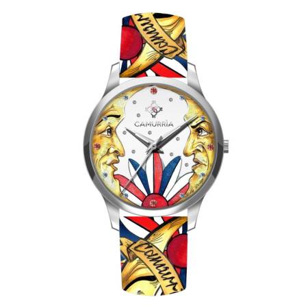 OROLOGIO CAMURRIA Donna IL FATO Glamour Bianco Pelle E Acciaio Argentato CW60ST1