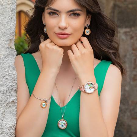 ORECCHINI CAMURRIA Donna Pendenti A ROSA In Acciaio Silver Rose Gold CJ.OR22S.2