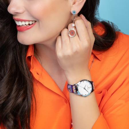 OROLOGIO CAMURRIA I PALADINI Easy In Pelle Blu Acciaio Argento Silver CWD02ST2