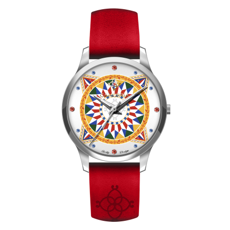 OROLOGIO CAMURRIA Vanity Donna In Pelle Rosso E Acciaio Silver Argento CW47SP1