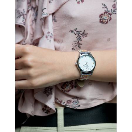 OROLOGIO CAMURRIA Da Donna U MORU Easy Bianco Pelle E Acciaio Argentato CW21ST2