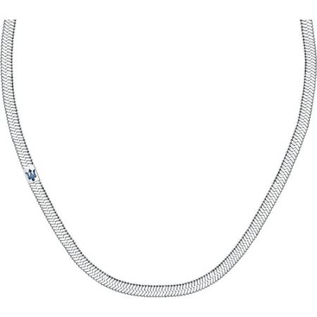 COLLANA MASERATI Acciaio Jewels Girocollo Piattina Serpentina Silver JM422AVD14