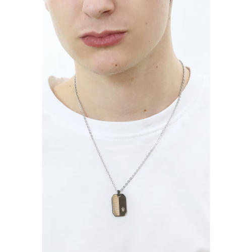 COLLANA MASERATI Acciaio Brunito...